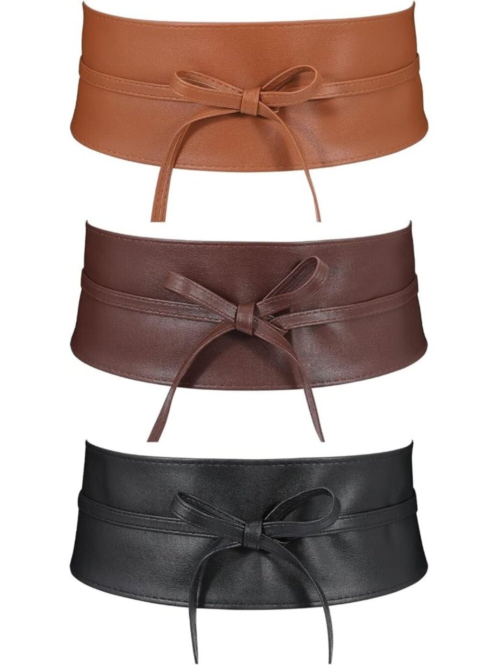 Chic Wide Wrap Leather Obi Style Belt for Women - Fashionable Waist Band